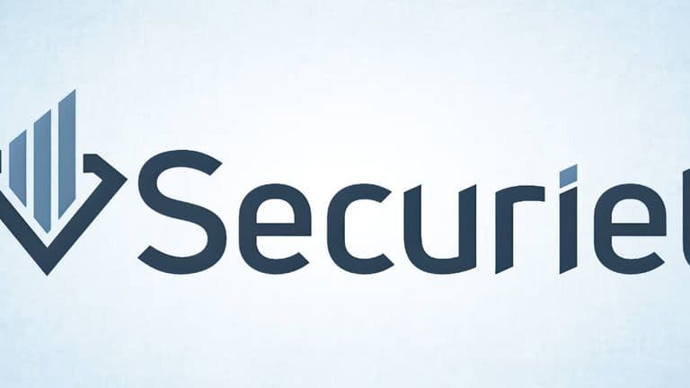 Securiet logo and wordmark in dark blue on a light background.
