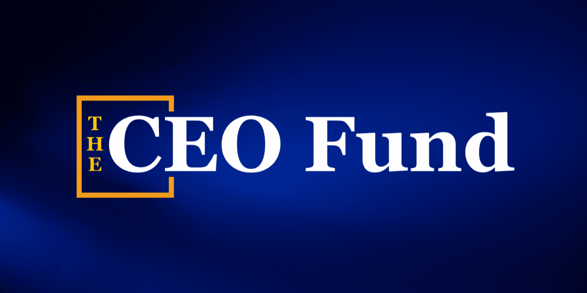 The CEO Fund logo on a blue background representing real estate income and wealth-building strategies.