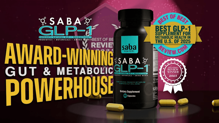 Saba GLP-1: Natural, award-winning supplement for metabolic health, weight loss, and overall wellness.