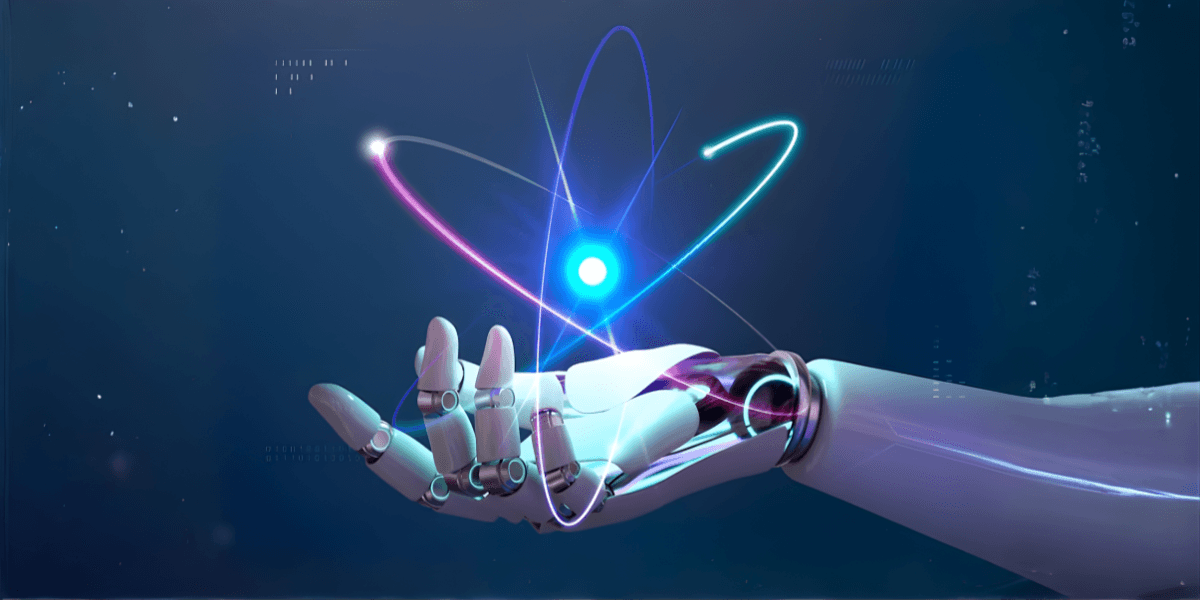 A futuristic robotic hand represents AI Quantum Dynamics, providing cutting-edge AI leadership and solutions to transform business strategies.