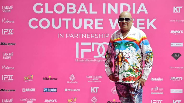 "Ratnadeep Lal at Global India Couture Week, showcasing his innovative fashion designs, blending tradition with modern couture on a global stage."