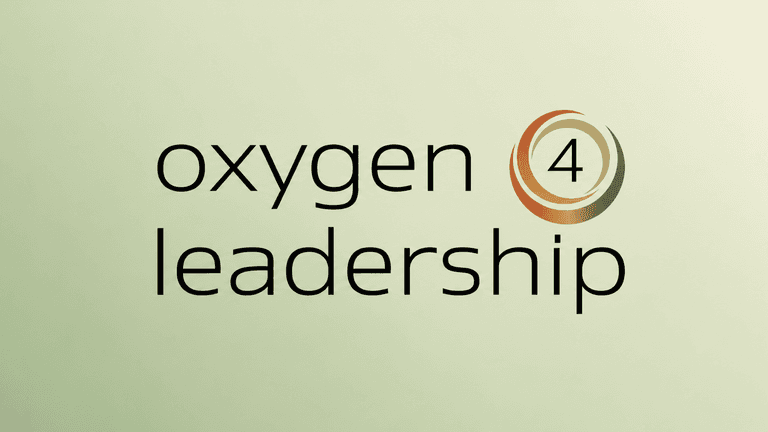 Logo for Oxygen 4 Leadership with stylized text and circular design elements