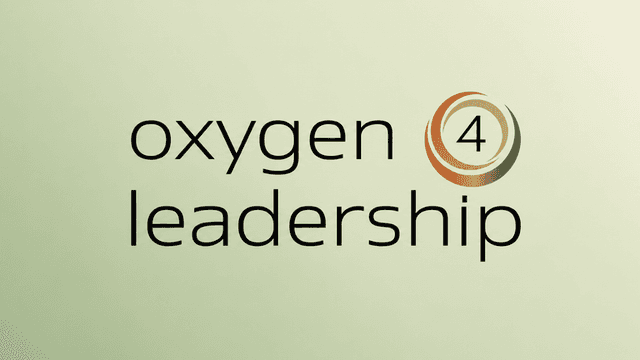 Logo for Oxygen 4 Leadership with stylized text and circular design elements