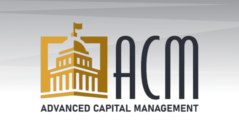 Logo for Advanced Capital Management featuring a building and the acronym ACM