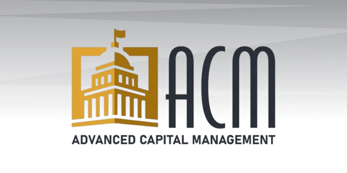 Logo for Advanced Capital Management featuring a building and the acronym ACM