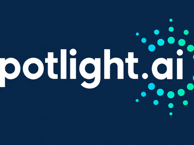 Logo of Spotlight AI with blue background and dotted graphic element