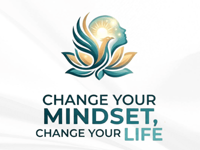 Logo with a stylized head and wings, promoting mindset change for life improvement