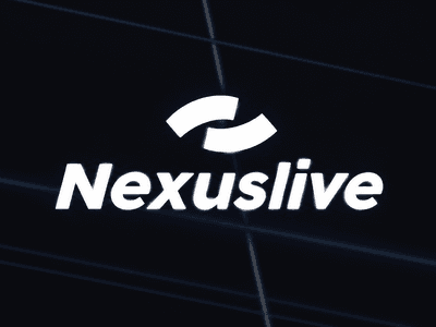 Logo of Nexuslive featuring stylized icons and modern typography on a dark background