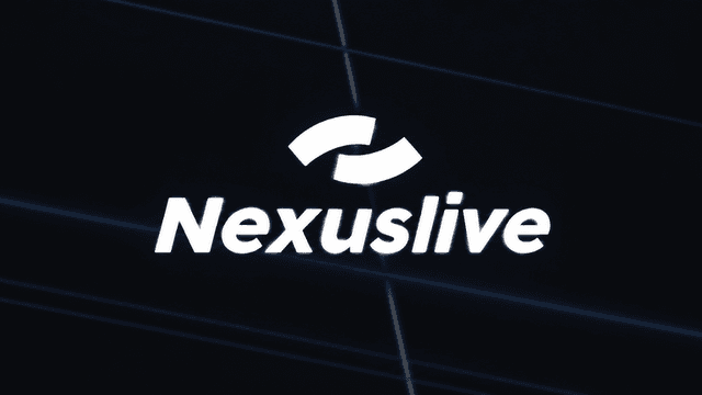 Logo of Nexuslive featuring stylized icons and modern typography on a dark background