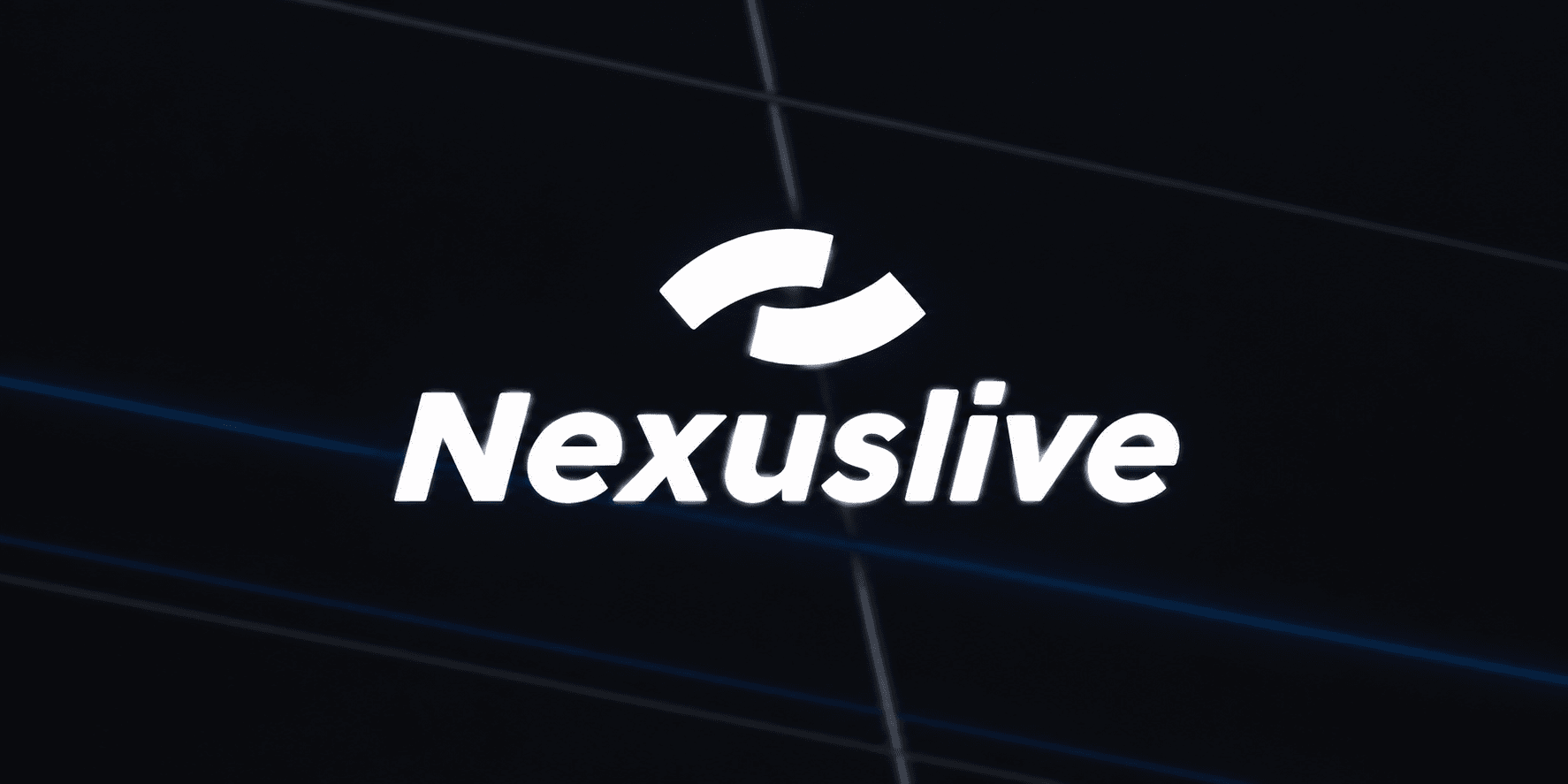 Logo of Nexuslive featuring stylized icons and modern typography on a dark background