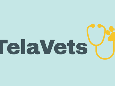 Logo of TelaVets featuring a stethoscope and a paw print in yellow