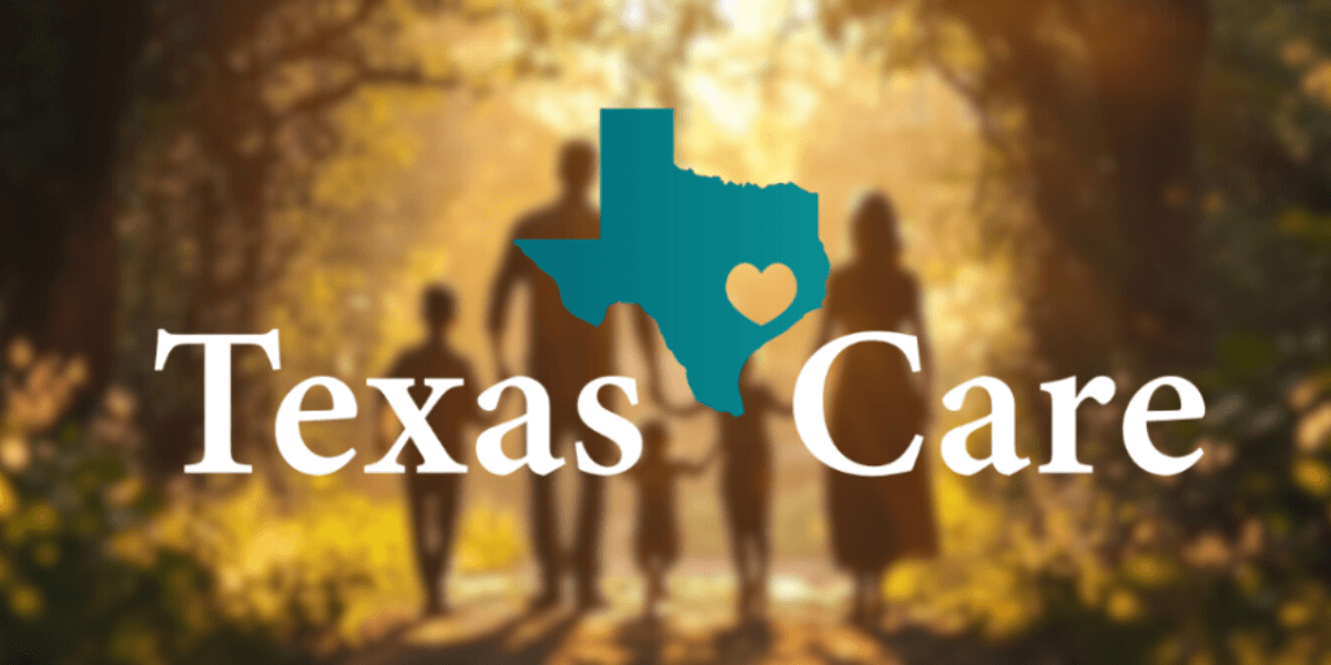 Texas Care Stop 6 logo with a heart-shaped Texas symbol, representing accessible, free behavioral health care for families.