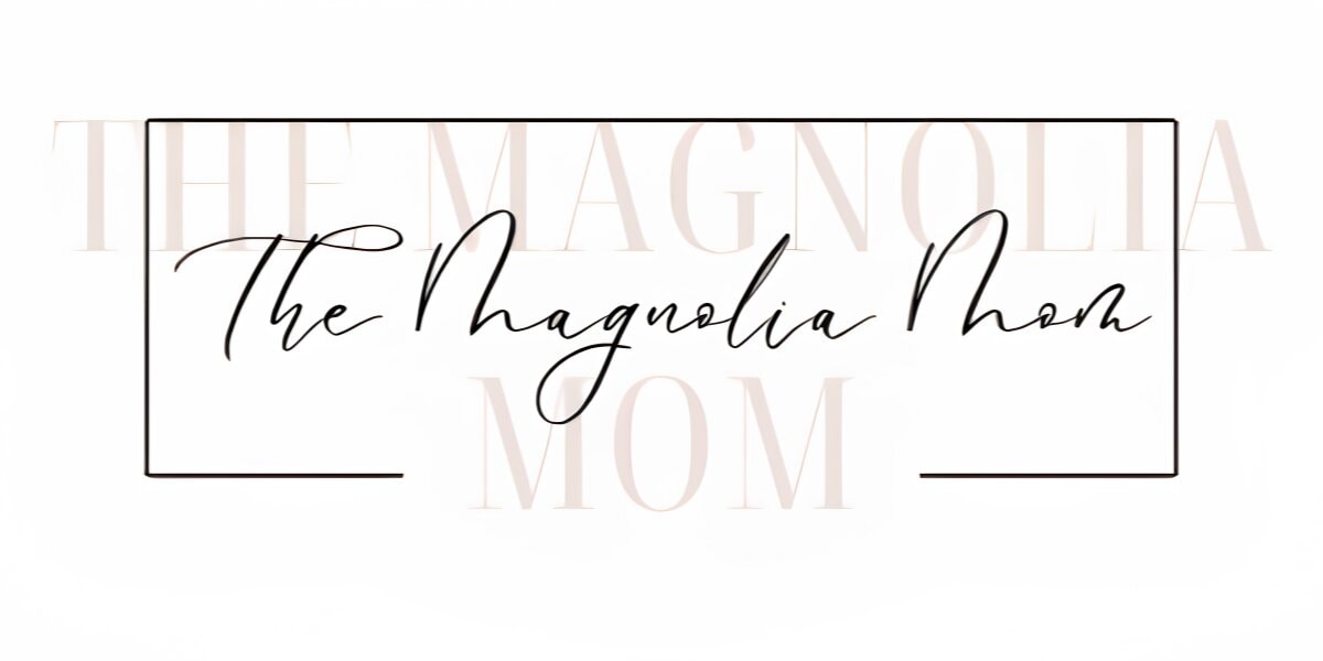 The Magnolia Mom logo in elegant script within a minimalist rectangular frame.
