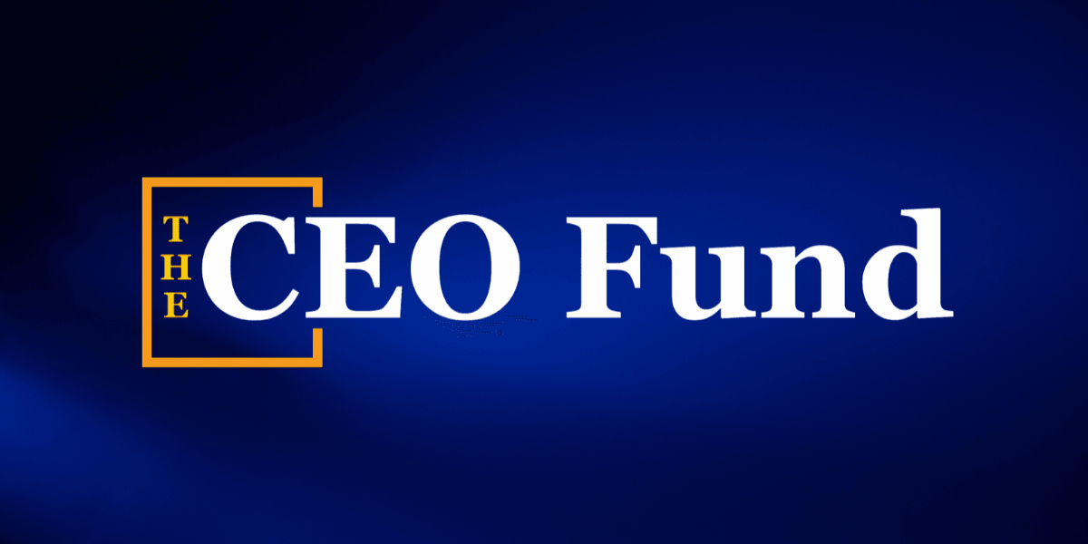 The CEO Fund logo on a blue background representing real estate income and wealth-building strategies.