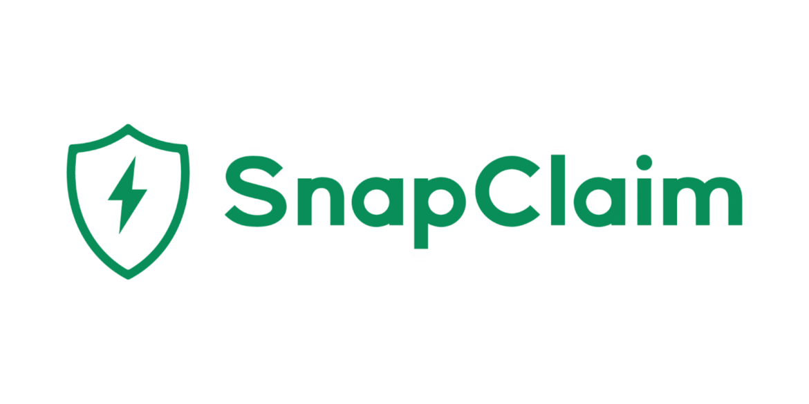 The SnapClaim logo featuring a shield with a lightning bolt and the brand name in green, representing a company focused on claims and insurance services.