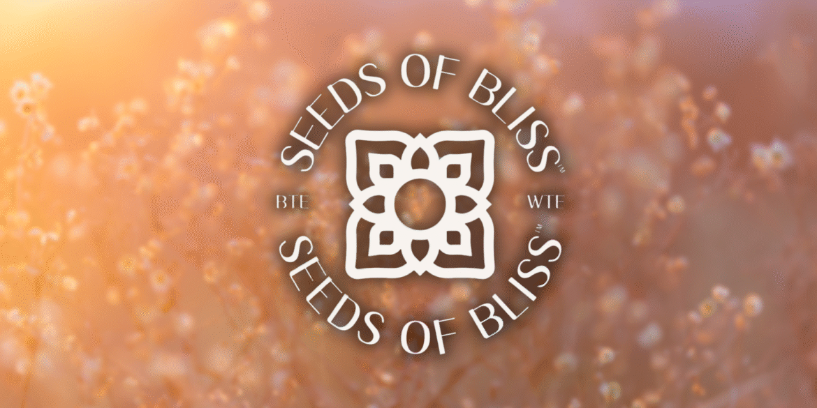 The Seeds of Bliss logo, symbolizing the brand's commitment to personal healing, transformation, and spiritual awakening. This logo represents a movement focused on guiding individuals toward a deeper connection with their essence and promoting authentic, lasting growth.