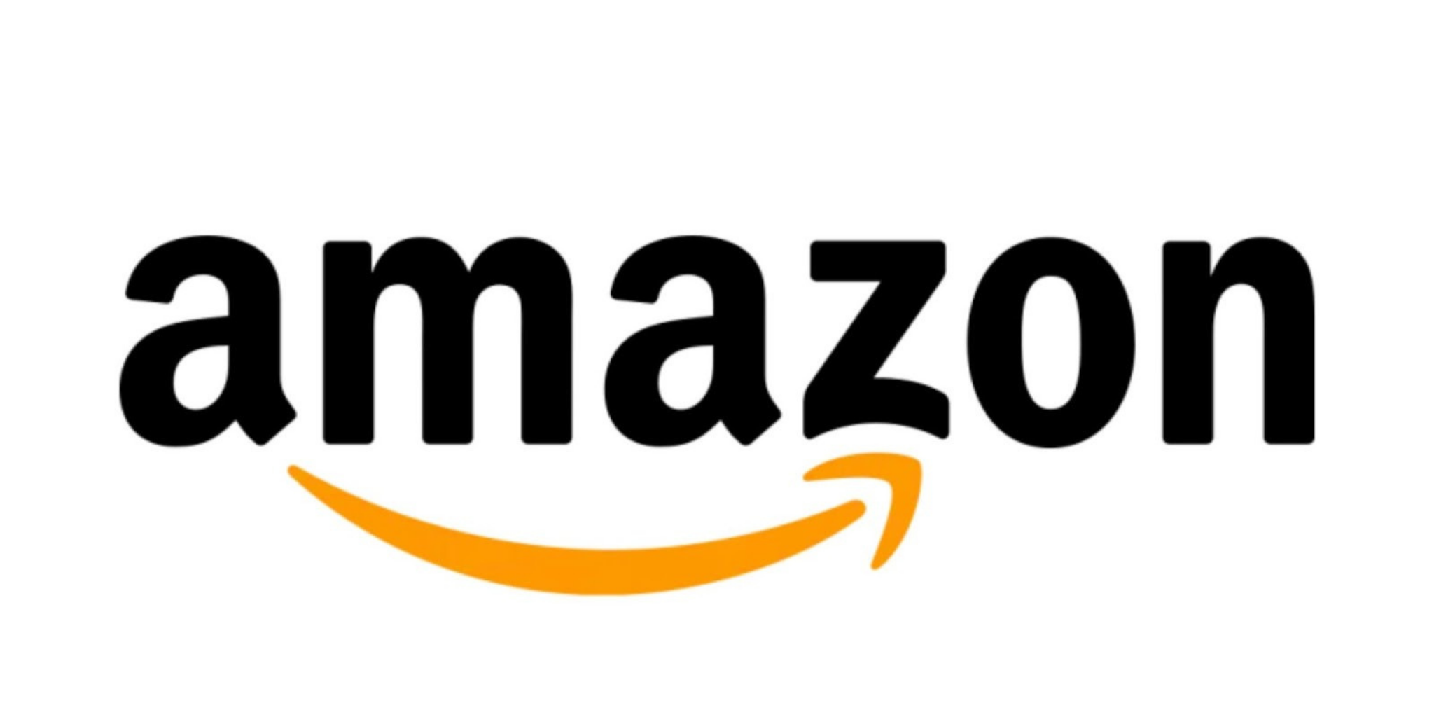 Amazon logo in black with the orange smile and arrow underneath.
